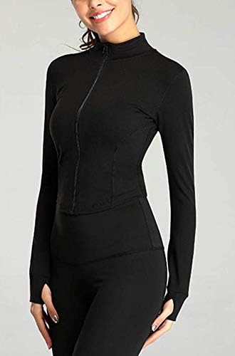 Lviefent Womens Lightweight Full Zip Running Track Jacket Workout Slim Fit Yoga Sportwear with Thumb Holes - Image 4