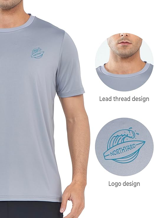 Rdruko Men's Dry Fit Workout Shirts Moisture Wicking Short Sleeve Athletic Running Gym Active T Shirts - Image 4