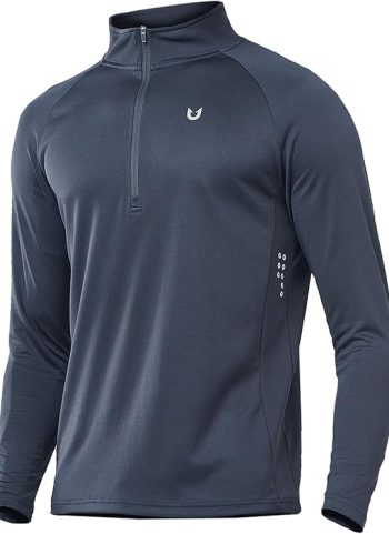 NORTHYARD Men's Running Shirt Long Sleeve Quarter Zip Pullover Moisture Wicking Quick Dry Athletic Workout Shirts