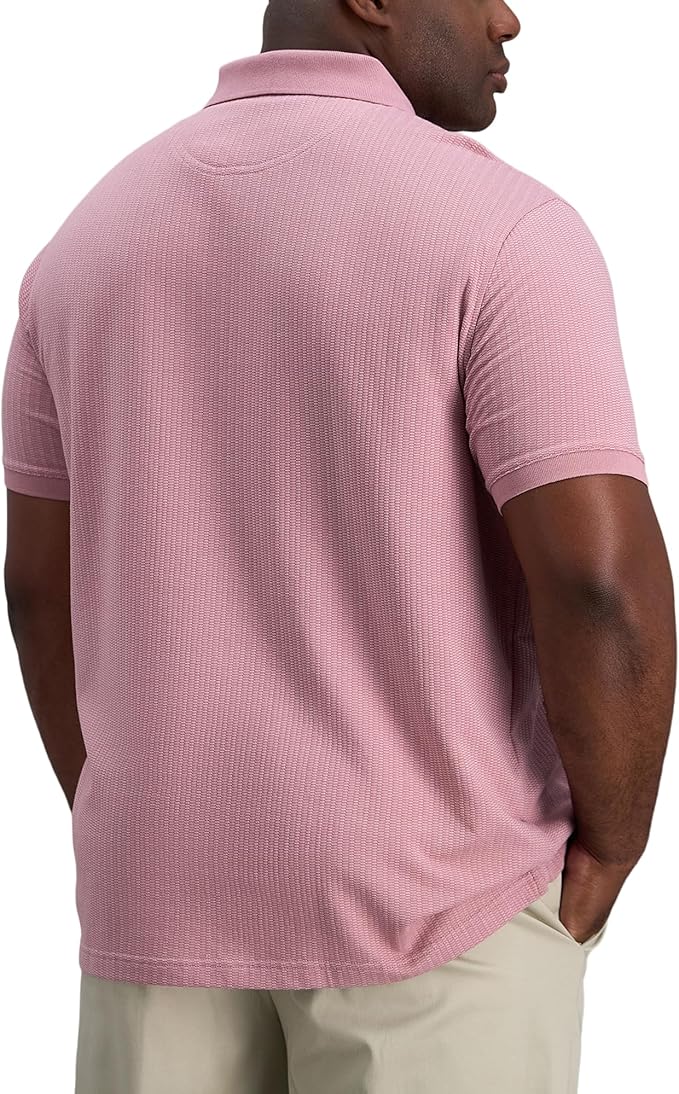 Haggar Men's Premium Comfort Quarter Zip Short Sleeve Polo Shirt - Image 6