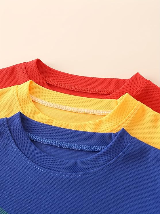 Boys' Active Shorts Set 6 Pieces T-Shirt and Quick Drying Shorts Summer Activewear Sets 4-12Y - Image 5