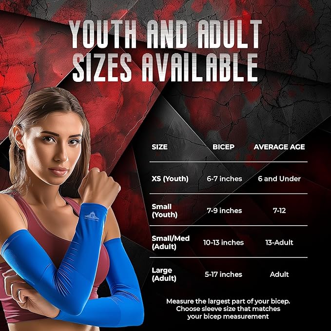 Bucwild Sports Solid Color Compression Arm Sleeves Youth & Adult (1 Pair) - Image 2