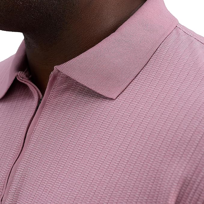 Haggar Men's Premium Comfort Quarter Zip Short Sleeve Polo Shirt - Image 4