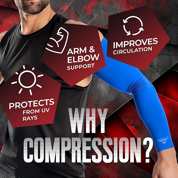 Bucwild Sports Solid Color Compression Arm Sleeves Youth & Adult (1 Pair) - Image 5